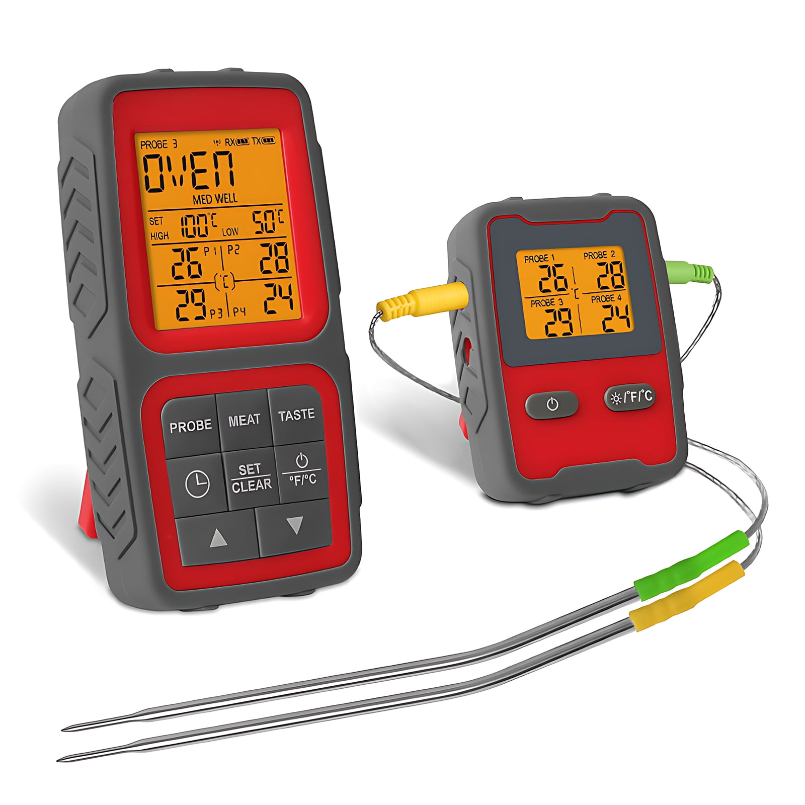 Riousery Smart Meat Thermometer Digital Wireless Dual Probes Instant Read Magnetic BBQ Thermometer