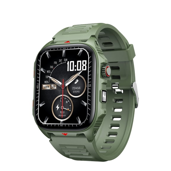 Riousery Smart Sports Watch for Men Women 100+ Sports Modes 2.01 Inch High-Definition Color Screen Multi-dimensional Health Management BT Call IP68 Water-Resistant (Green)