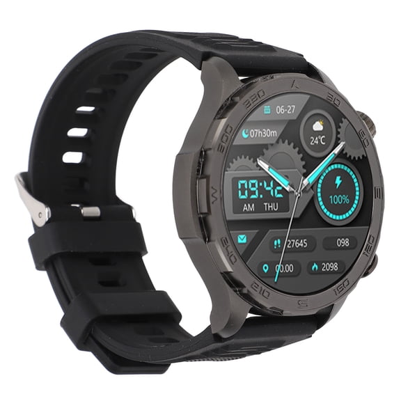Riousery Smart Watch with Cordless Call 1.53 inches / 38.8 mm HD Full Touchscreen IP67 Waterproof Multiple Sport Modes Fitness Tracker for Android iOS Men Black Silicone