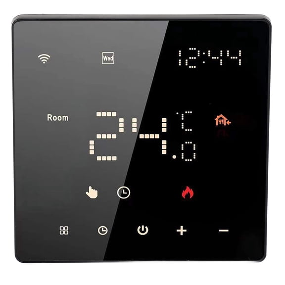Riousery Smart WiFi Thermostat for Electric Floor Heating, 16A 100-250V Touch Screen Temperature Controller, Tuya APP Voice Control