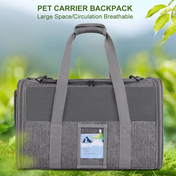 Riousery Soft-Sided Portable Pet Carrier Bag Breathable Travel Tote for Small Dogs and Cats Airline Approved Foldable Auto Kennel Pink 18.1 inches / 46 cm