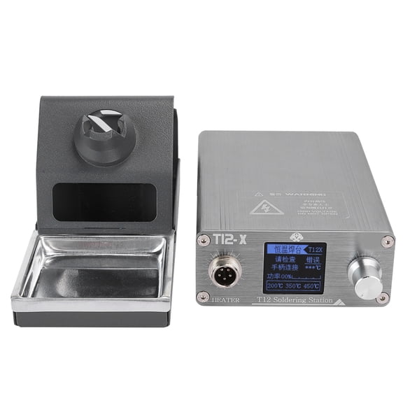 Riousery Soldering Iron Station T12-X 75W Digital Display Welding Rework Mobile Phone Repairing Tool with 110-240V Wide Voltage Intelligent PID Temperature Control Anti-Scalding Silicone Pad