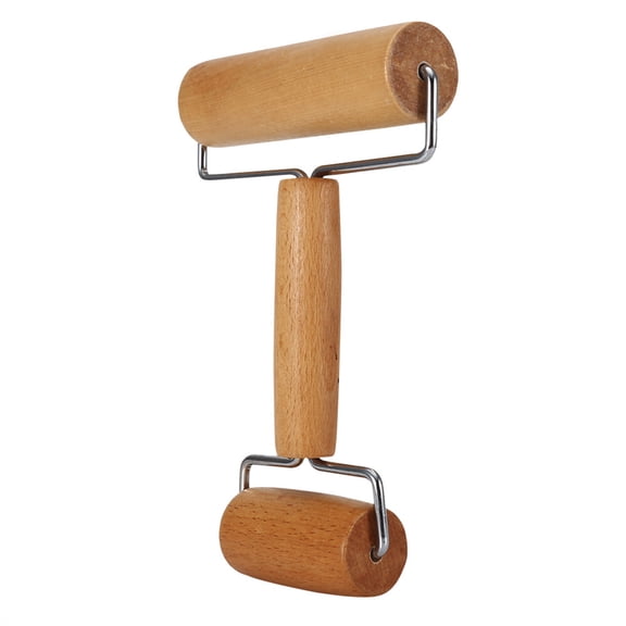 Riousery Solid Wood Pastry Rolling Pin and Pizza Baker Roller, Ergonomic Nonstick Wooden Dough Roller for Baking, Pie Crust, Tortillas and Dumplings, Smooth Kitchen Utensils (10 inches / 25.4 cm)