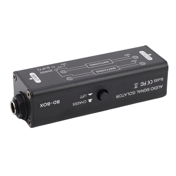 Riousery Sound Signal Isolator 6.35mm Passive Audio Noise Filter Hum Eliminator Ground Loop Grounding Device for Studio Home Stage AV Systems (5.5 inches / 14 cm Black)
