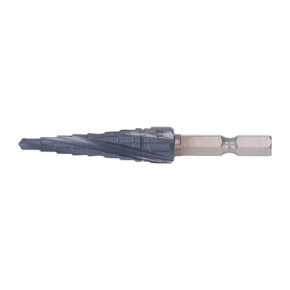 Riousery Spiral Grooved Step Drill Bit 0.16 - 0.47 in / 4 - 12 mm Step 1/4 in Shank M35 Cobalt 9 Sizes Multi Step Cone Bits with Storage Box for Stainless Steel and Hard Metals - Professional Tool