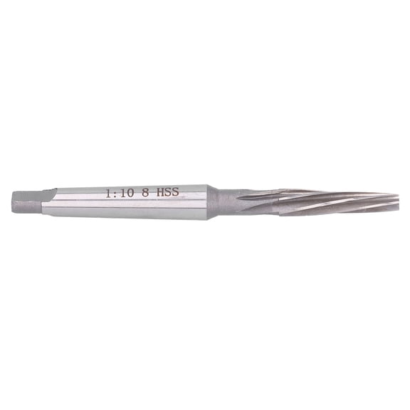 Riousery Spiral Reamer 1:10 HSS Taper Shank Tool for Reaming Mold Processing, Small Head 0.24 inches / 6 mm, Blade Length 1.57 inches / 40 mm