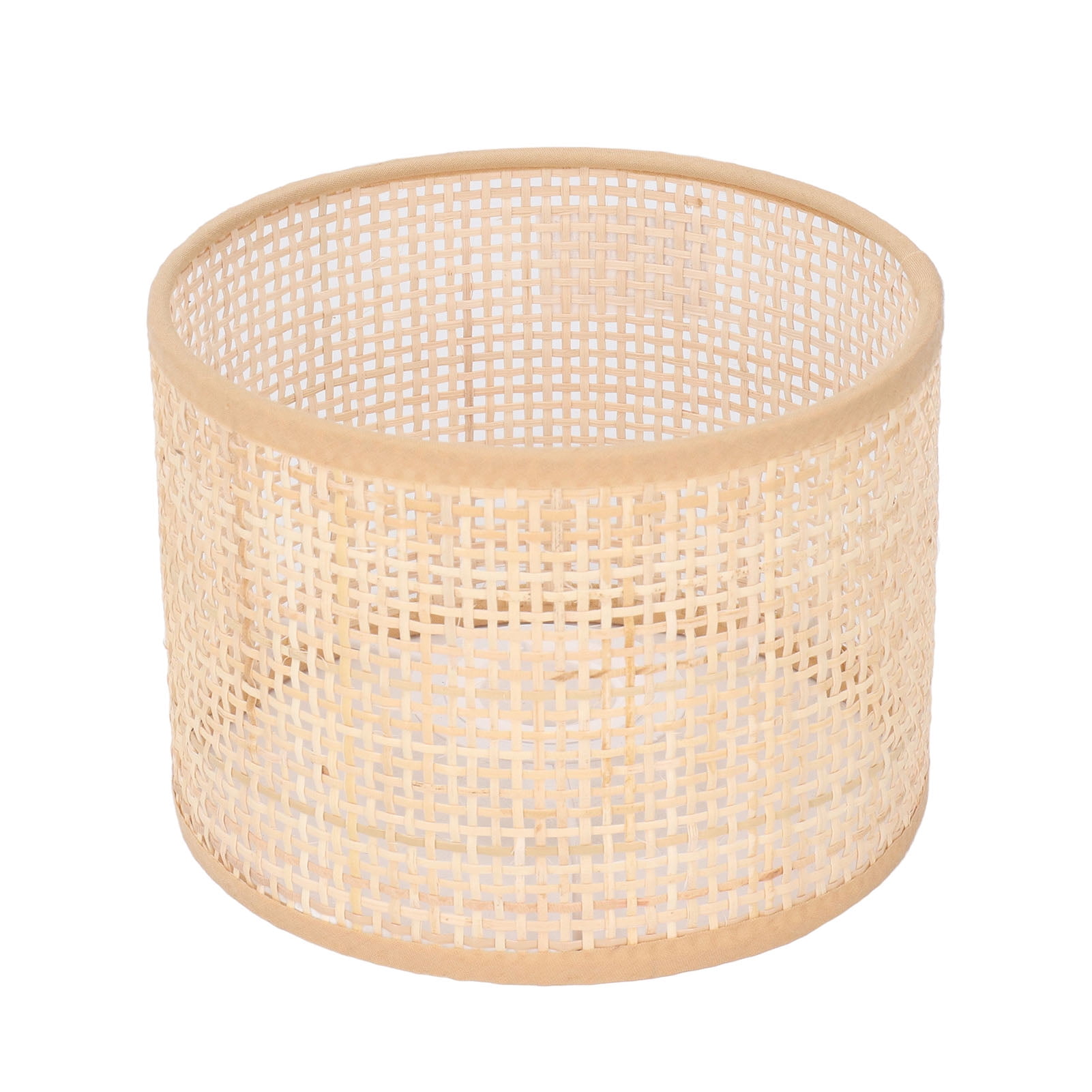 Riousery Square Rattan Lamp Shade Replacement Woven Basket Chandelier Vintage Hanging Table Floor Light Cover for E27 E14 Bulb 6.3 inches / 16 cm Beige