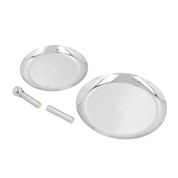 Riousery Stainless Steel 2 Layers Fruit Tray Multifunctional Durable Self Service Cupcake Dessert Stand for Home Hotel Kitchen Dining Room Presentation, 11.42 inches / 29 cm Diameter, Silver Plate