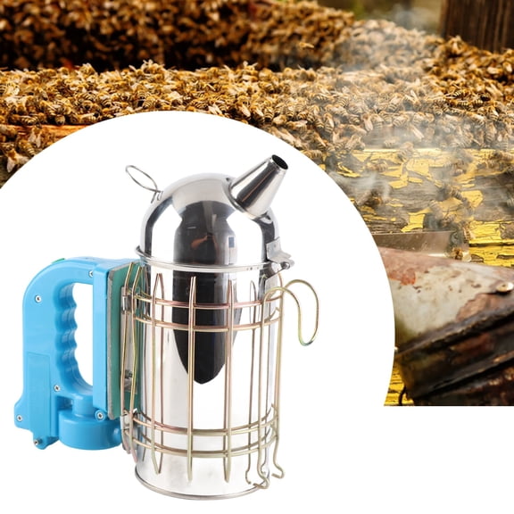 Riousery Stainless Steel Beehive Smoker with Heat Shield Protection Board Safe Beekeeping Equipment for Honey Harvesting 9.8 inches