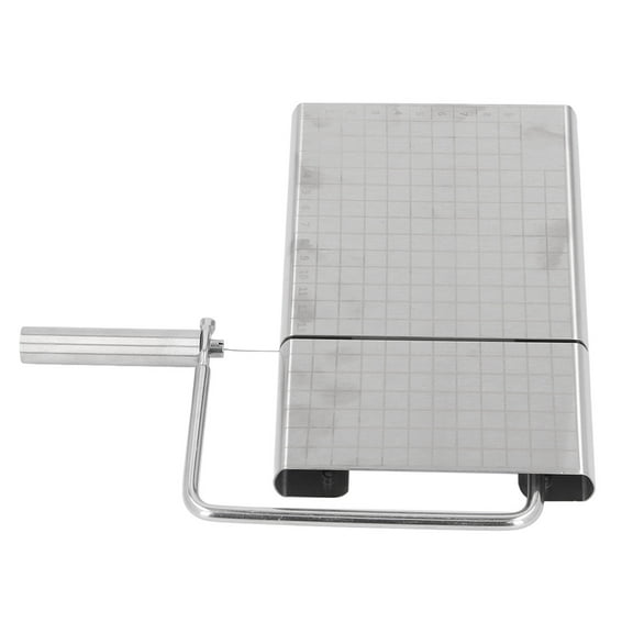 Riousery Stainless Steel Cheese Cutter Board with 5 Replacement Wires, Precise Scale Slicer for Cheddar, Butter, Vegetables (9.84 in / 25 cm)