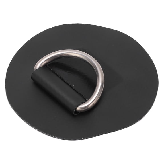 Riousery Stainless Steel D Ring Patch Single Layer PVC Patch for Inflatable Boat Kayak Canoe Surfboard Stand Up Paddleboard SUP Elastic Rope Tie Down Anchor Point Black 2.6 inches / 6.5 cm