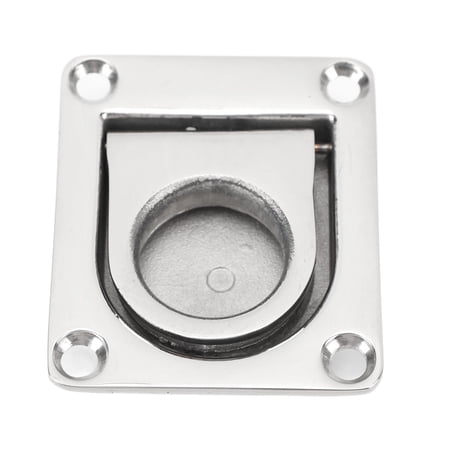Riousery Stainless Steel Flush Hatch Pull Handle 67mm x 56mm (2.6 x 2.2 Inches) Recessed Lifting Ring Hardware for Boat Deck Cabin Floorboards and Home Furniture Easy Installation Replacement Parts