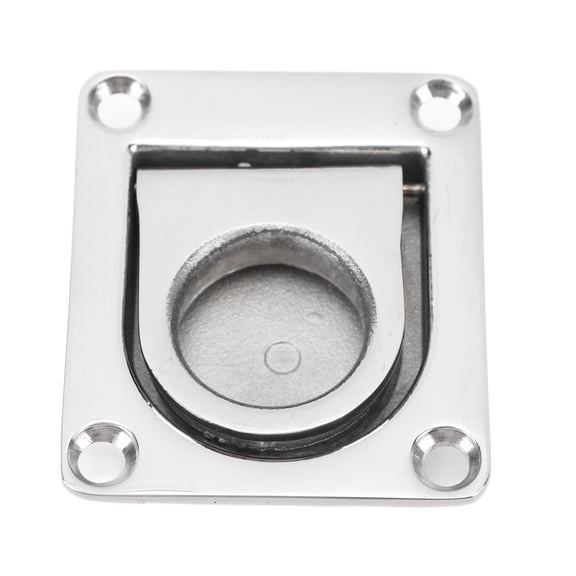 Riousery Stainless Steel Flush Hatch Pull Handle 67mm x 56mm (2.6 x 2.2 Inches) Recessed Lifting Ring Hardware for Boat Deck Cabin Floorboards and Home Furniture Easy Installation Replacement Parts