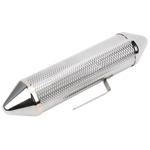 Riousery Stainless Steel Guiro Shaker with Scraper, Professional Metal Orff Percussion Instrument and Music Teaching Aids for Band Accompaniment, Silver (15.35 inches / 39.0 cm)