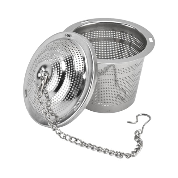 Riousery Stainless Steel Tea Strainer Barrel Shaped Loose Tea Steeper Premium Fine Mesh Tea Infuser Filter with Saucer for Loose Leaf Tea Coffee 10 inches / 25.4 cm