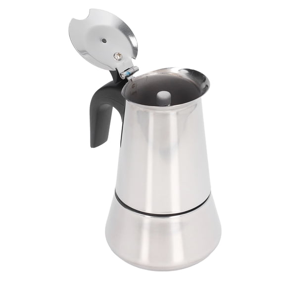Riousery Stovetop Coffee Maker Pot Drip Type Large Capacity Stainless Steel Moka Pot for Home 2 Cup 100ml / 3.4 oz Silver Finish Espresso Maker for Delicious Morning Brews