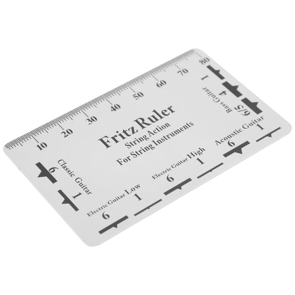 Riousery String Action Gauge Ruler Measuring Repair Set Up Tool Kit For Electric Bass Acoustic Guitar String Height Distance Measurement