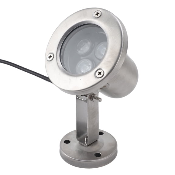 Riousery Submersible Spotlight 3W LED Stainless Steel IP68 Waterproof Energy Saving Pond Light for Fountain Underwater Pool - Pure White (4.7 inches / 12 cm)