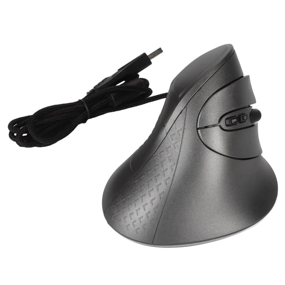 Riousery T25 Ergonomic Vertical Mouse, 7 Programmable Buttons, Adjustable 7200 DPI, RGB 11 Lighting Modes, Wired Optical Gaming Mouse with Silent Clicks, Grey (5.12 inches / 13 cm)