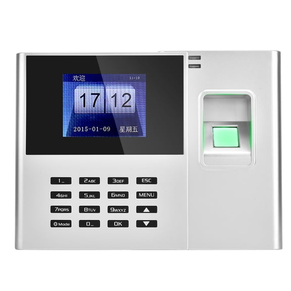 Riousery TCP IP Fingerprint Password Attendance Machine Employee Time Clock System with USB Flash Disk Excel Report Generation, Black - US Plug 110-240V, 11.8 inches / 30 cm
