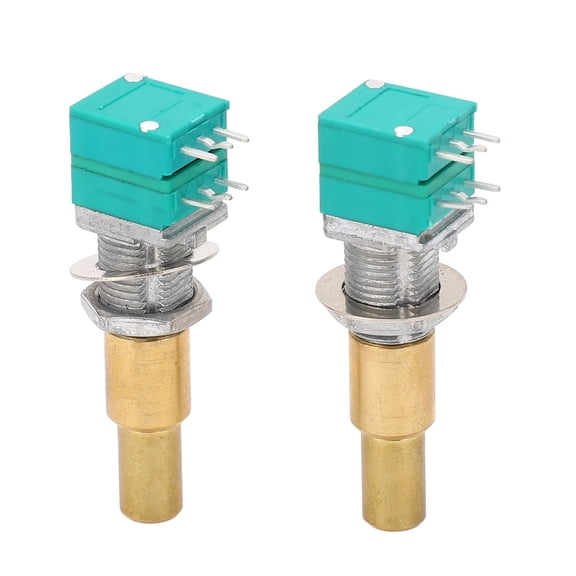 Riousery TP605 Guitar Potentiometer Dual Accuracy Brass Shaft Rotary Replacement Parts, A250K/B50K, 2 Pieces (7 x 5 x 2 inches)