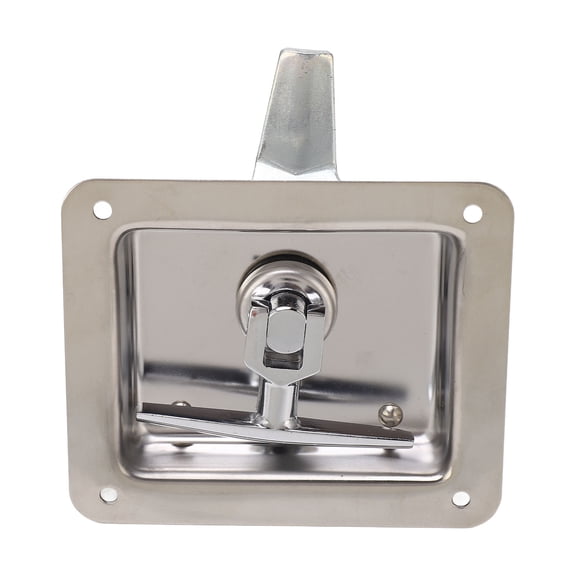 Riousery TYFC01 Stainless Steel T Handle Latch Heavy Duty Lock for Truck Trailer RV Door Toolbox, Secure Standard Flush Mount Panel Handle Latch Latchbolt, 4.72x4.02x2.95 inches / 12x10.2x7.5 cm