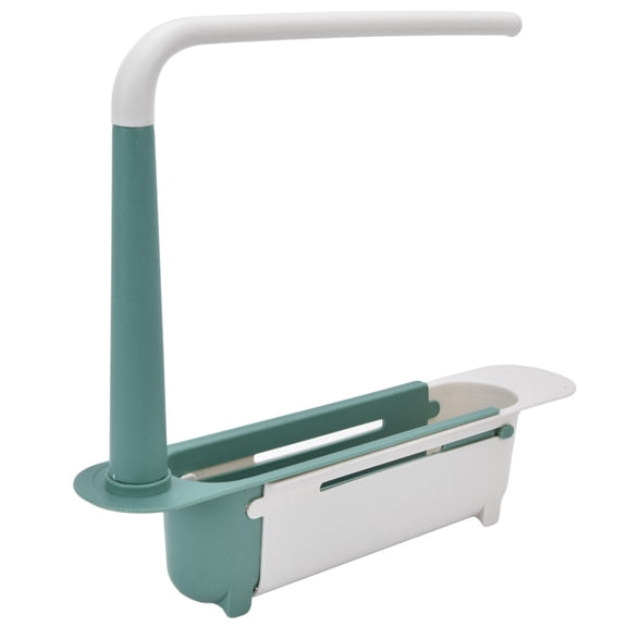 Riousery Telescopic Sink Storage Rack Length Adjustable 12.6-17.7 inches / 32-45 cm Expandable PP Organizer Green