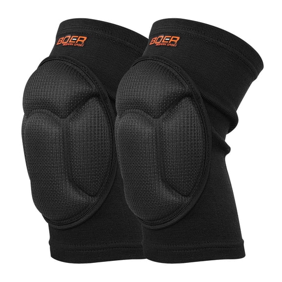 Riousery Thick Sponge Knee Support Protector Sport Pads Sleeve Crashproof for Goalkeepers Dancing - Black, S (1 Pair)
