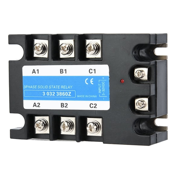Riousery Three Phase Solid State Relay 3-32VDC Input 24-480VAC Output DC to AC Electrical Equipment Replacement Part for CNC Machinery Automation Control Systems, 60 Amps Load Current