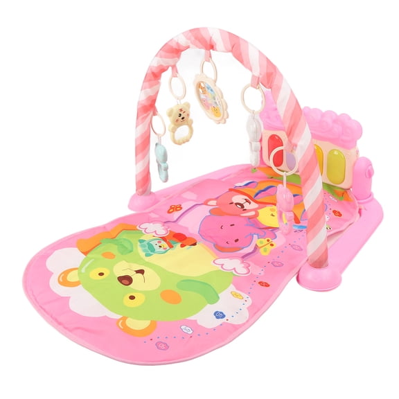 Riousery Toddler Infants Pink Cartoon Hot Air Balloon Animal Pattern Musical Light Gym Mat Baby Kick Piano Mat