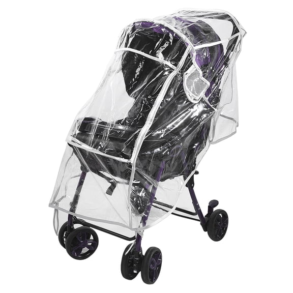Riousery Travel Weather Stroller Rain Cover, Universal EVA Half Open Window Windproof Protection Shield, Clear Stroller Accessories For Infant & Toddler