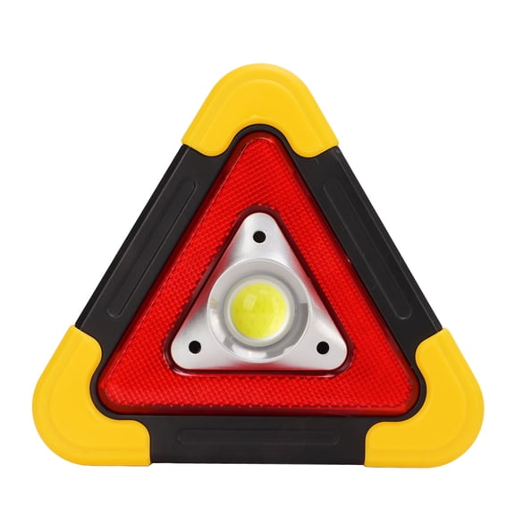 Riousery Triangle Warning Sign Car LED Work Light Road Safety Emergency Breakdown Alarm Lamp Portable Flashing Handheld 5 Modes 1 Count