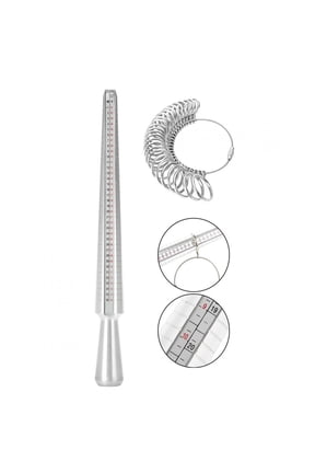 UK Size Ring Mandrel Stick Finger Gauge Sizer Metal Jewelry Measuring Tool Set for Wedding Rings Class Rings Accurately Measure Sizes 1.3 Inches