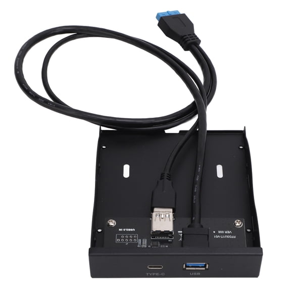 Riousery USB 3.2 GEN1 Front Panel Hub 5Gbps High Speed Type C and USB 3.0 Female 19 Pin Floppy Drive Bay Expansion Adapter for Computers Desktop PC[cite: 1]