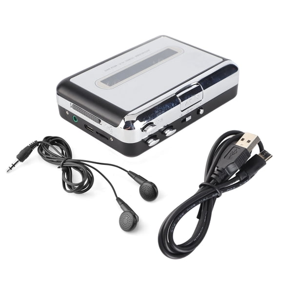 Riousery USB Cassette Tape to PC MP3 Switcher Converter Capture Audio Music Player with Headphones Portable Audio Transfer Device