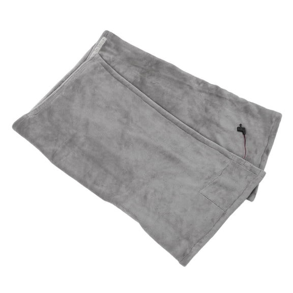 Riousery USB Electric Blanket Cozy Soft Portable Temperature Control Machine Washable Heated Shawl Throws for Car Home Travel Light Grey Winter Warmth Edition 13.7 inches / 35.0 cm