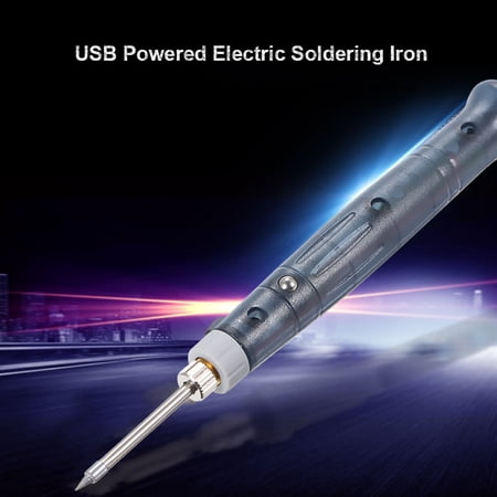 Riousery USB Powered Electric Soldering Iron Mini Portable Solder Pen Welding Gun 5V 8W Hand Tools with Protective Cap 6.5 inches / 16.5 cm Black