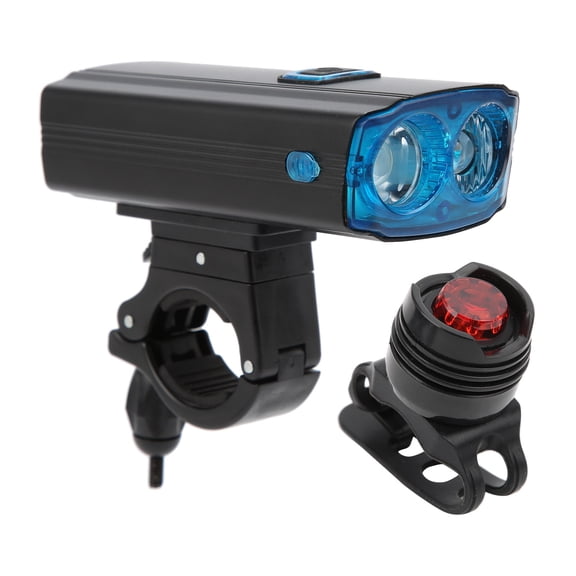 Riousery USB Rechargeable Bike Lamp Bicycle Front Light Night Riding Headlight with Tail Light Blue