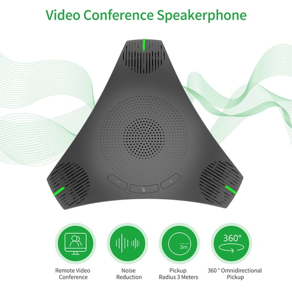 Riousery USB Speakerphone Conference Microphone Omnidirectional Mic 360 Voice Pickup Mute Key PC Computer Microphone Business Video Meeting Live Streaming