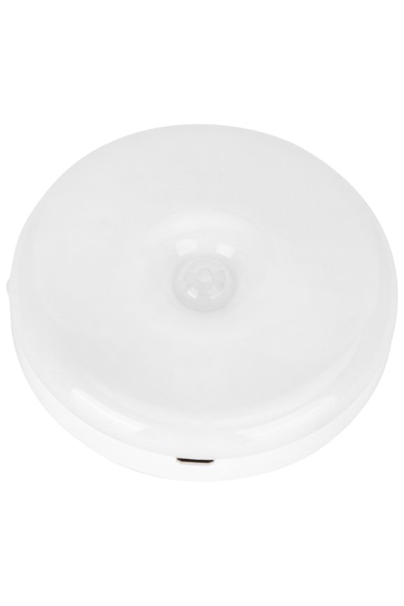Ultra-Thin Motion Sensor Night Light 8LED Round Under Cabinet Closet Lamp, Always On & Auto Infrared Human Body Induction, Built-in 650mAh Battery (3.1x3.1x0.7 inches / 7.8x7.8x1.7 cm)