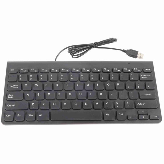Riousery Ultra Thin USB Wired Keyboard and Optical Mouse Combo Set for PC Laptop Desktop Mac computer, Featuring Reliable Connection, Durable Cable Cord, and Ergonomic Compact Design, Black