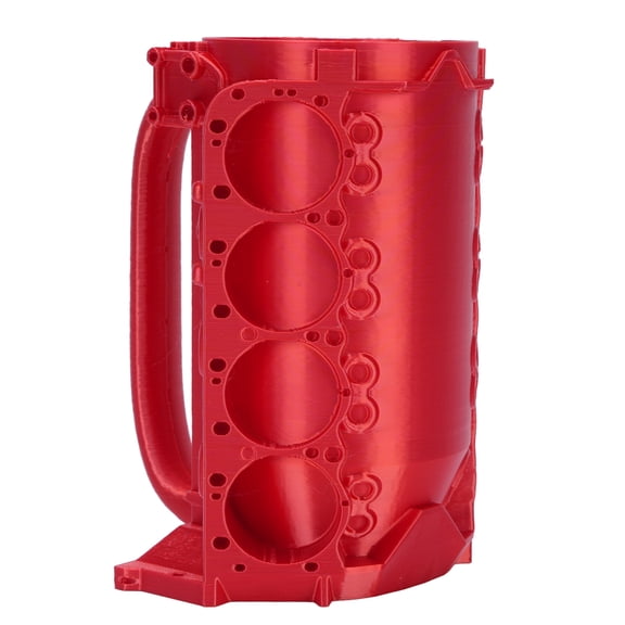 Riousery Unique Engine Block Can Mug for Car Lovers Insulated Coffee and Tea Cup Made of Durable ABS Material Perfect Novelty Mechanic Birthday Gifts for Men Red Edition