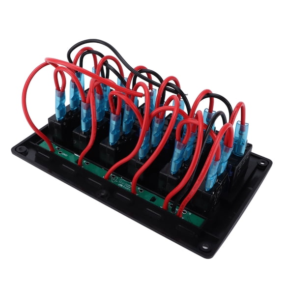 Riousery Universal 6-Gang Rocker Switch Panel 12V/24V Blue Light IP65 Waterproof for Boats SUVs Trucks