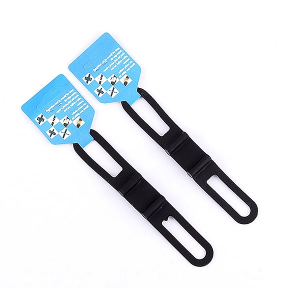 Riousery Universal Bicycle Flashlight Holder Silicone Elastic Strap, Bike Handlebar Mount Clip Accessories for Mountain & Road Bikes, Black (1 Pack) - 5.7 inches / 14.5 cm