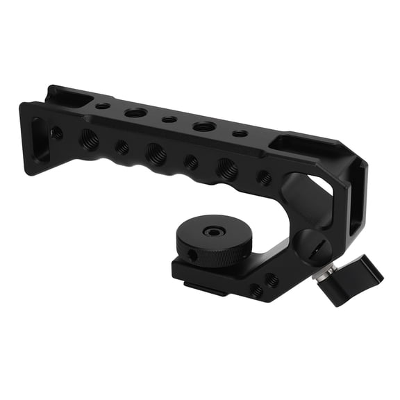 Riousery Universal Camera Top Handle Grip Comfort Aluminum Alloy Stabilizer with Cold Shoe Ports & 1/4" 3/8" Threaded Holes for DSLR Rig Cage (18.00 x 8.00 x 4.00 inches / 45.7 x 20.3 x 10.2 cm)