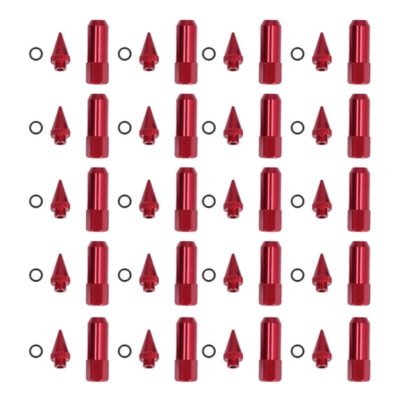 Riousery Universal M12x1.5 Racing Wheels Rims Lug Nuts 90mm Aluminium Alloy Spiked Nuts with Socket Key Red 20 Pack for Car Truck Modification Accessories 3.54 inches / 90 mm