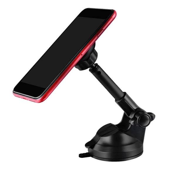 Riousery Universal Magnetic Car Phone Mount Holder, Retractable Long Arm 360 Degree Rotation Dashboard Windshield Stand for 4-6 Inches Smartphones, Black Car Accessory