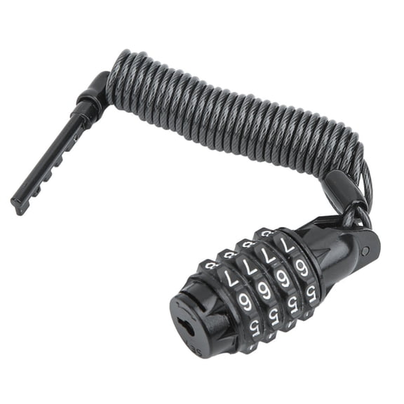 Riousery Universal Motorcycle Helmet Lock & Cable Code Combination PIN Locking Carabiner Black (7 inches / 17.8 cm)