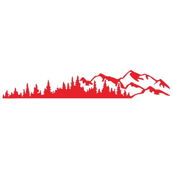 Riousery Universal Vinyl Trees Mountain Forest Graphic Car Stickers Emblem Body Window Bumper Decals Red 7.87 x 1.97 inches / 20 x 5 cm 1 Pcs