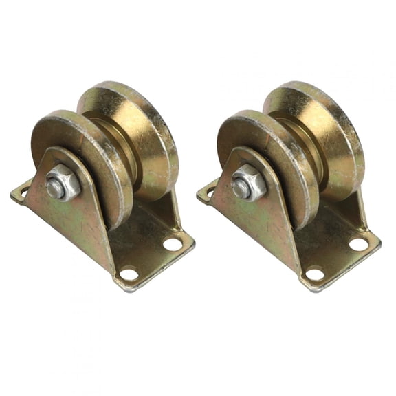 Riousery V Type Sliding Gate Roller heavy Duty Steel V Groove Wheel Track Rail for Industrial Machine Sliding Door, 2PCS (2.7x2.3x1.5 inches / 6.8x5.8x3.8 cm)